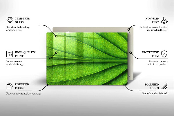 Chopping board glass Nature leaf veins