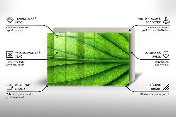 Chopping board glass Nature leaf veins