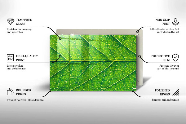 Chopping board glass Leaf lines nature