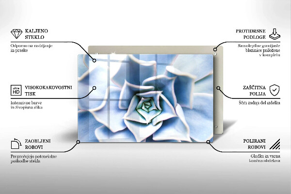 Glass cutting board Flower plant