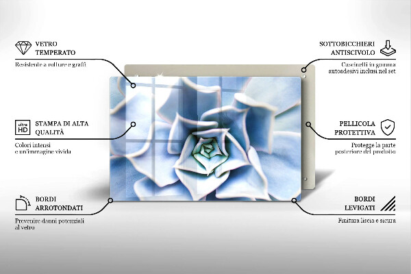 Glass cutting board Flower plant