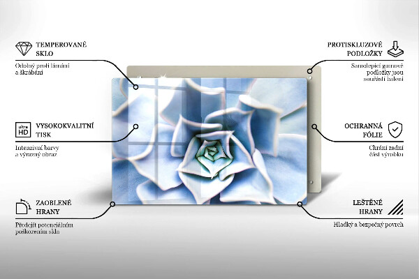 Glass cutting board Flower plant