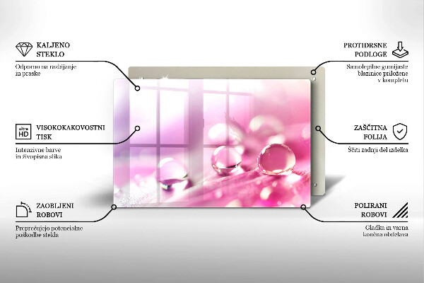 Glass cutting board Rosa flower petals