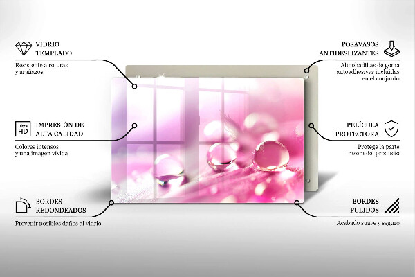 Glass cutting board Rosa flower petals