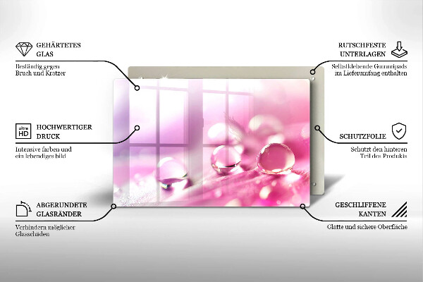 Glass cutting board Rosa flower petals