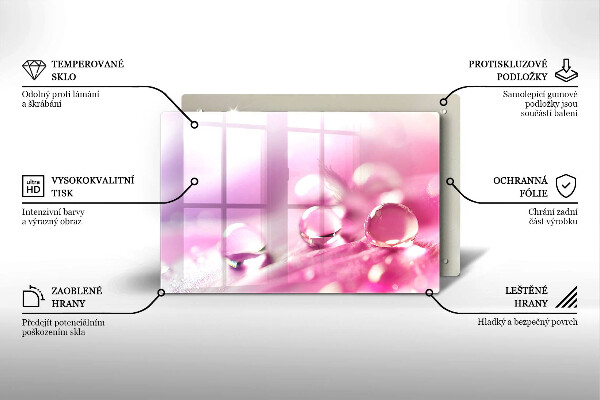 Glass cutting board Rosa flower petals