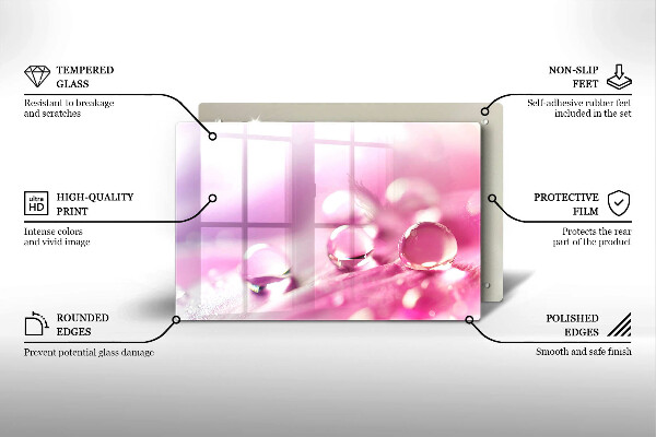 Glass cutting board Rosa flower petals