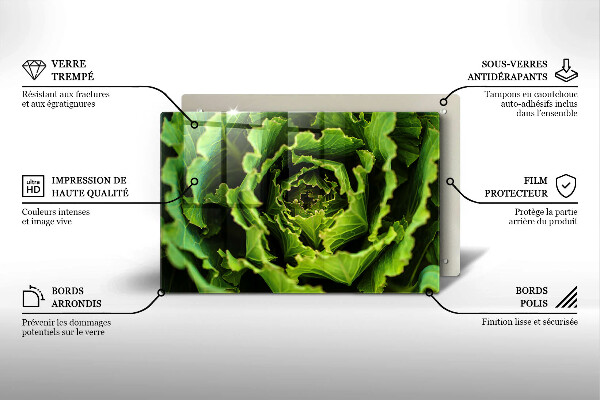 Glass cutting board Food - lettuce