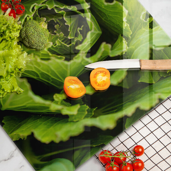 Glass cutting board Food - lettuce