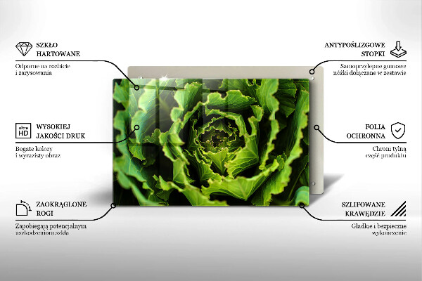 Glass cutting board Food - lettuce