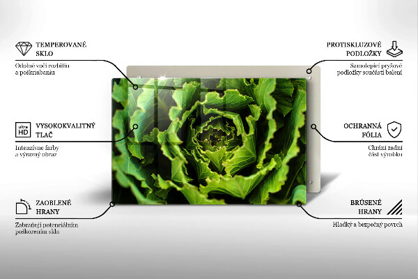 Glass cutting board Food - lettuce