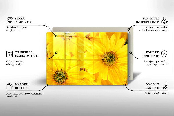 Glass cutting board Flowers petals