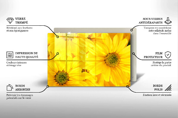 Glass cutting board Flowers petals
