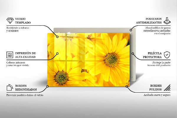 Glass cutting board Flowers petals