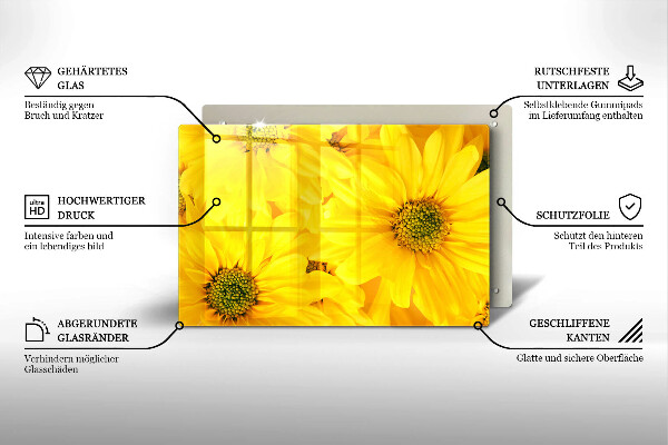 Glass cutting board Flowers petals