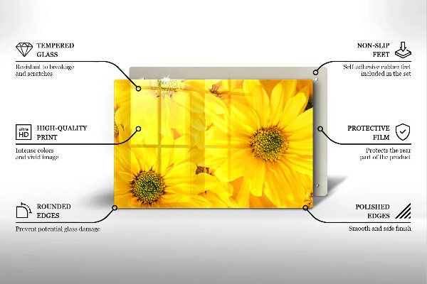 Glass cutting board Flowers petals