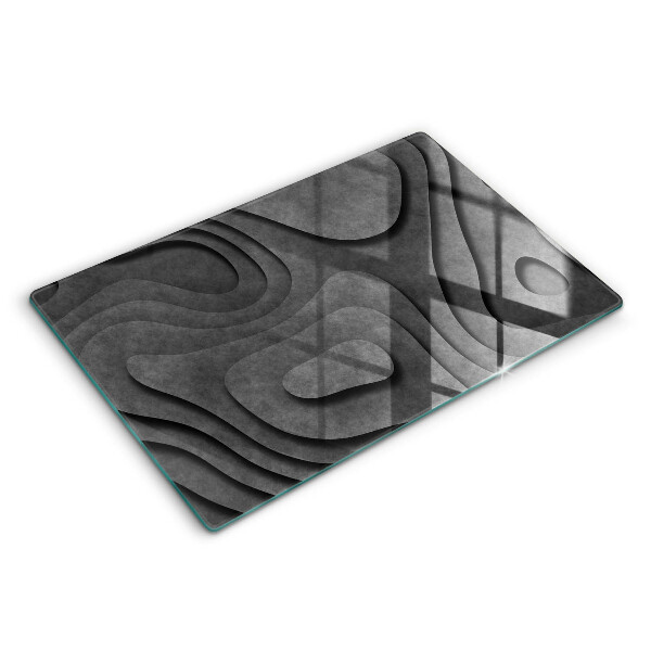 Chopping board glass 3D stone shapes