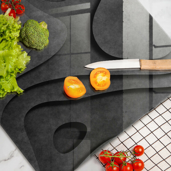 Chopping board glass 3D stone shapes