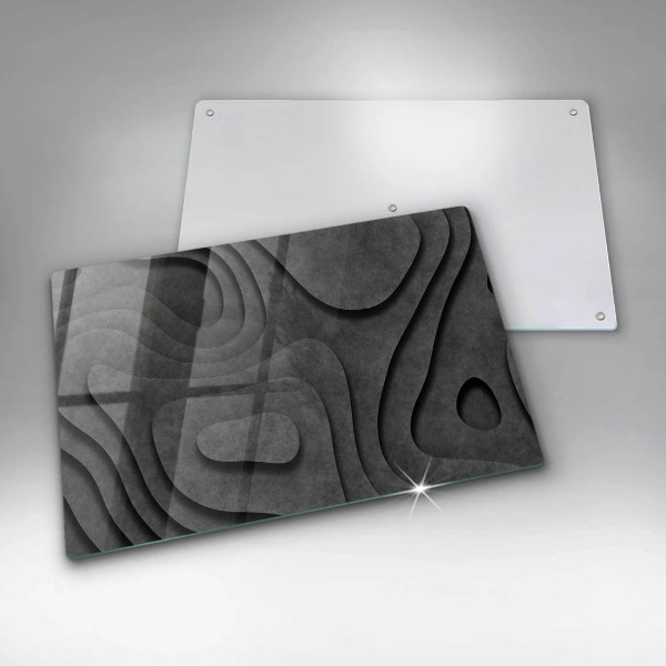 Chopping board glass 3D stone shapes