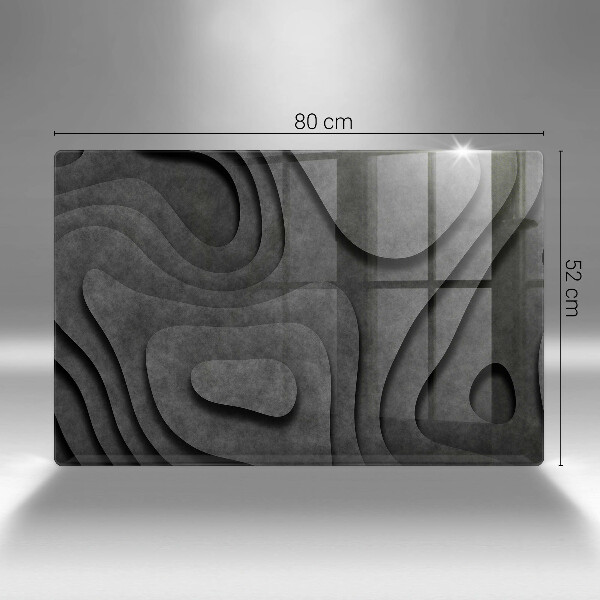 Chopping board glass 3D stone shapes