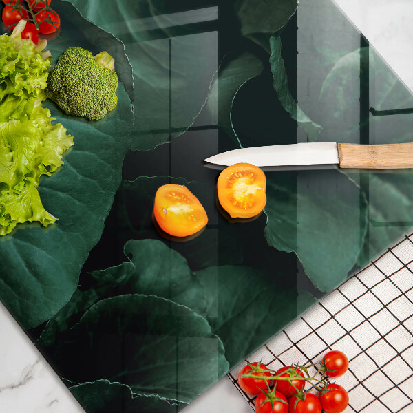 Chopping board glass Wild dark leaves