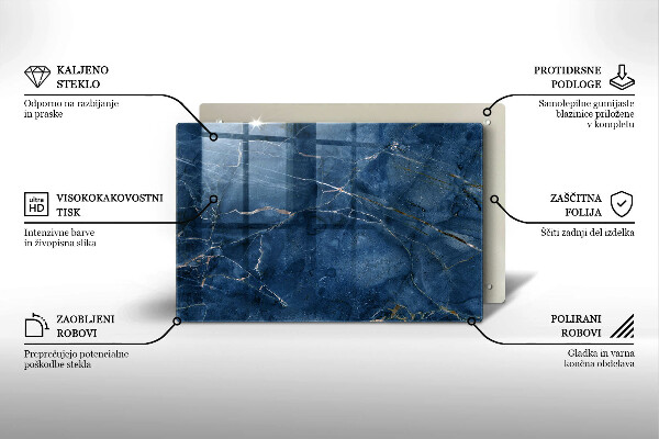 Chopping board glass Stone texture marble