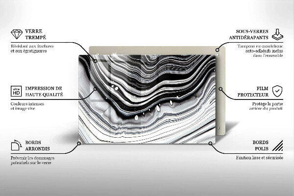 Glass kitchen board Ink abstraction