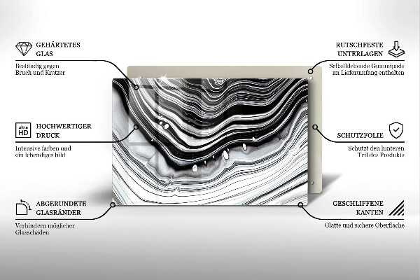 Glass kitchen board Ink abstraction