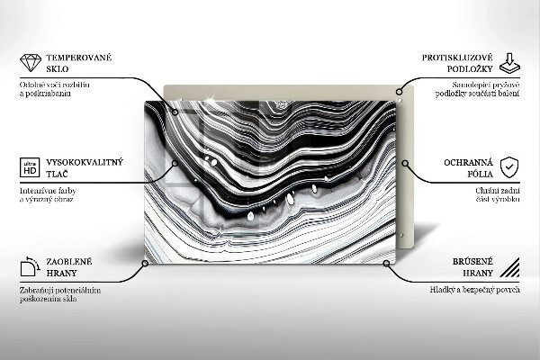 Glass kitchen board Ink abstraction