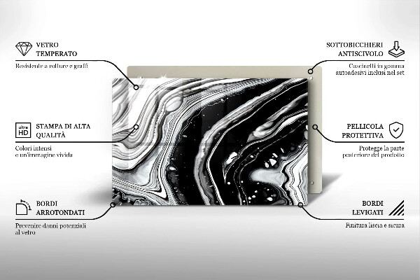Glass kitchen board Ink abstraction