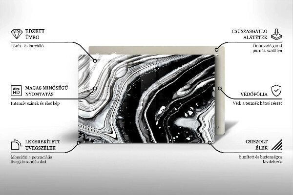 Glass kitchen board Ink abstraction