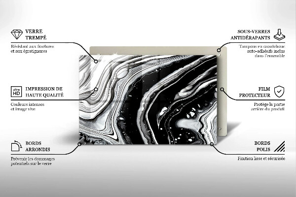 Glass kitchen board Ink abstraction