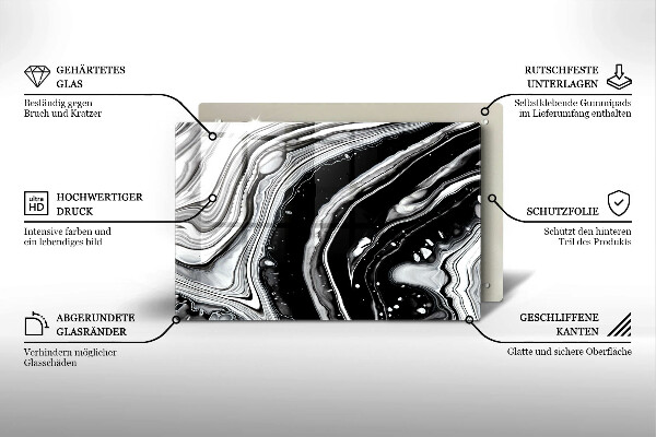 Glass kitchen board Ink abstraction