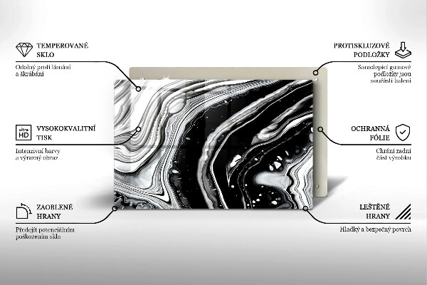 Glass kitchen board Ink abstraction