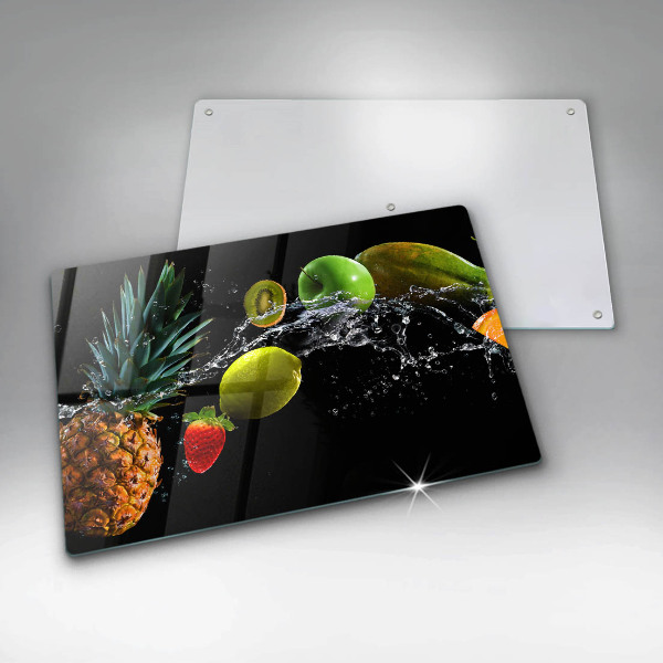 Chopping board glass Fruits in water