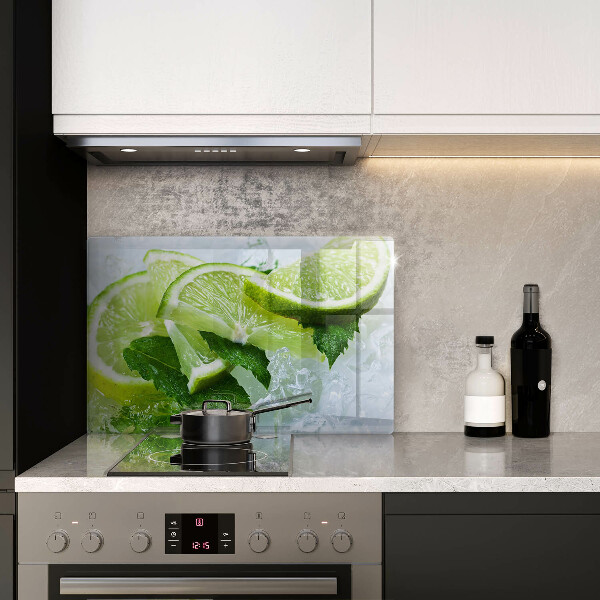 Chopping board glass Lime mint and ice