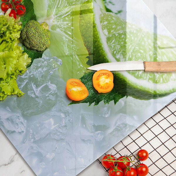 Chopping board glass Lime mint and ice