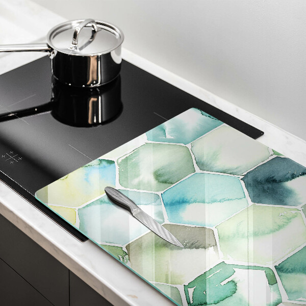 Chopping board Watercolor hexagons