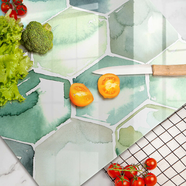 Chopping board Watercolor hexagons