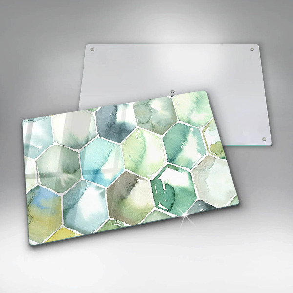 Chopping board Watercolor hexagons