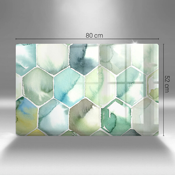 Chopping board Watercolor hexagons