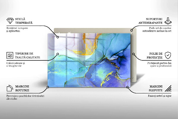 Chopping board Cracked stone gold