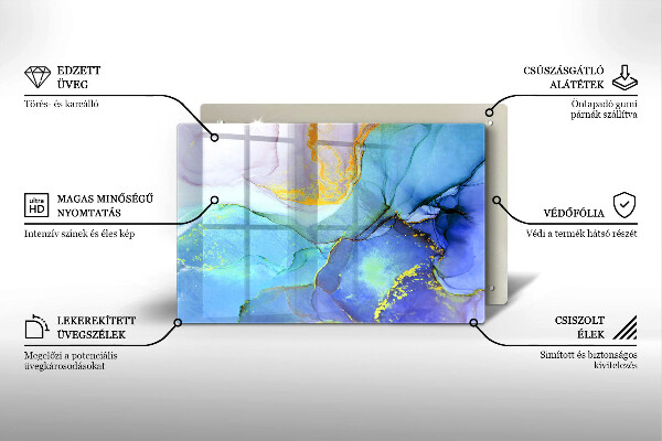 Chopping board Cracked stone gold