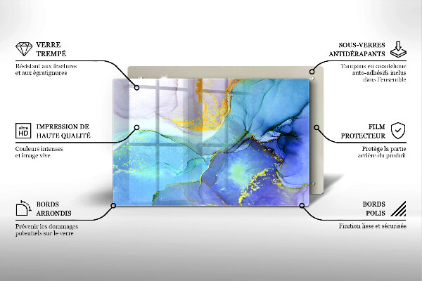 Chopping board Cracked stone gold