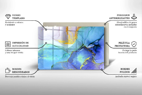 Chopping board Cracked stone gold