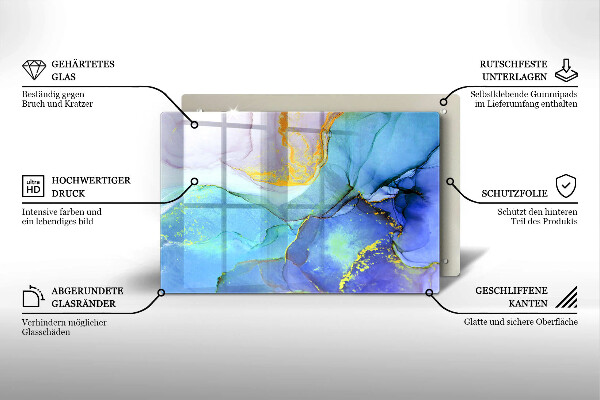 Chopping board Cracked stone gold