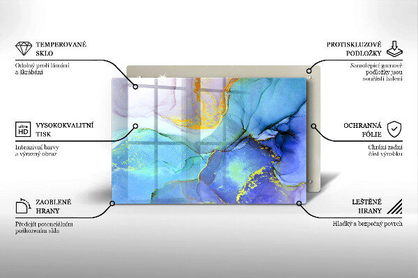 Chopping board Cracked stone gold