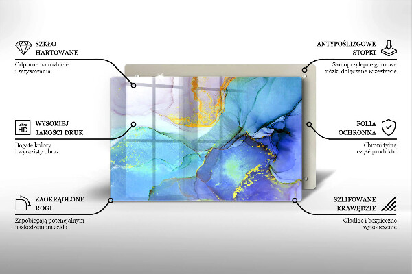 Chopping board Cracked stone gold
