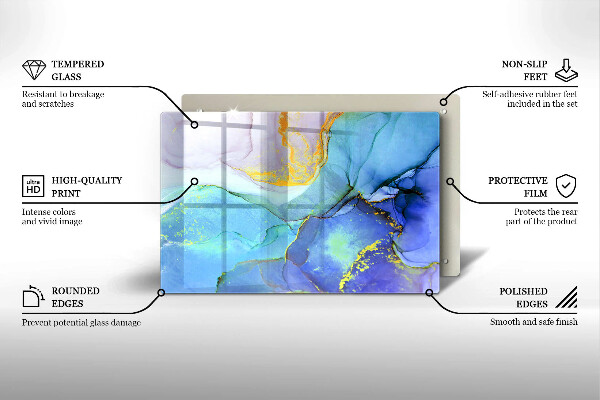 Chopping board Cracked stone gold