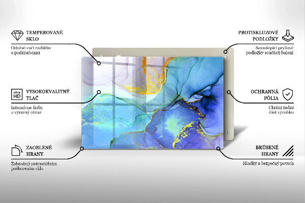 Chopping board Cracked stone gold